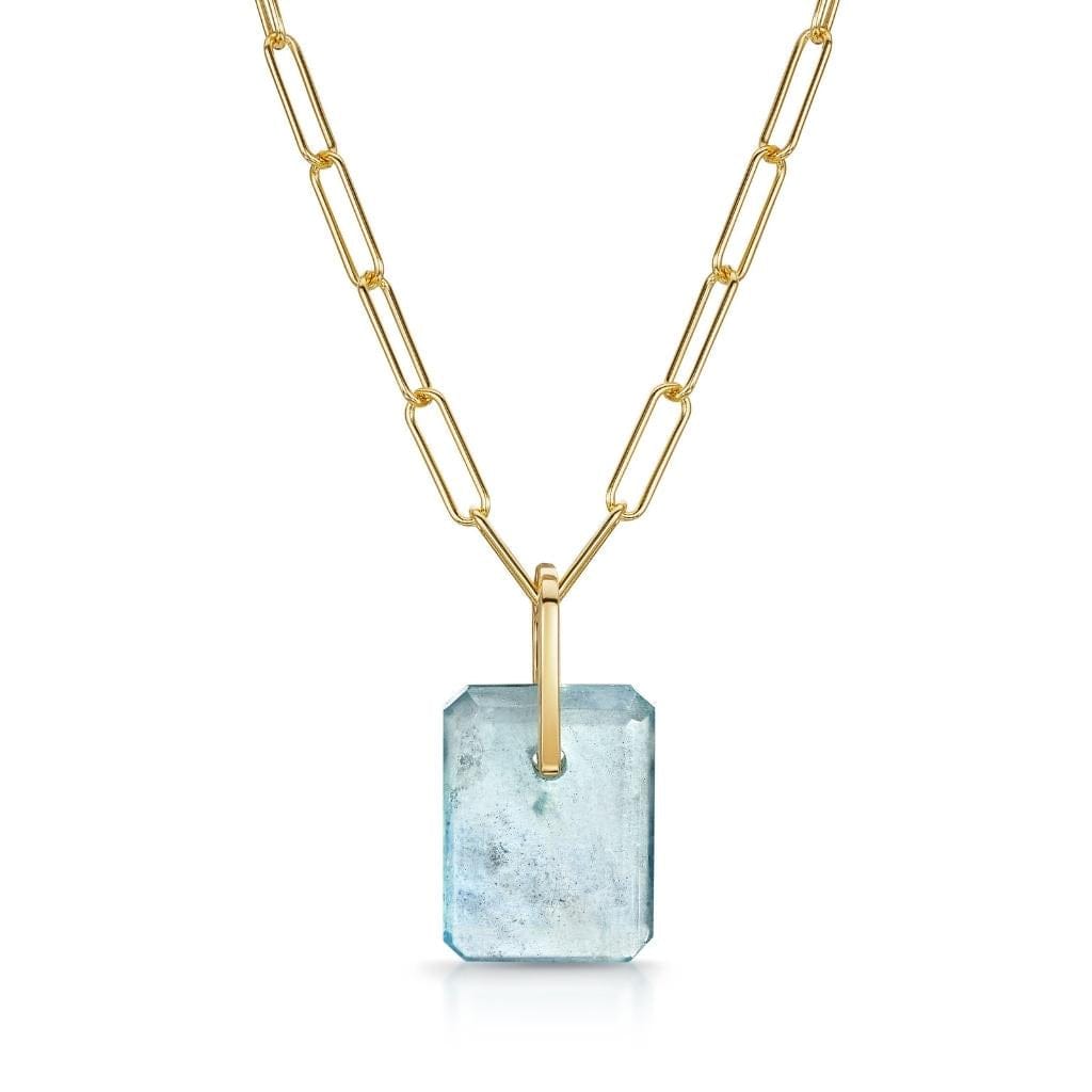 Fervor Montreal Necklace Aquamarine Slab Necklace