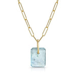 Fervor Montreal Necklace Aquamarine Slab Necklace