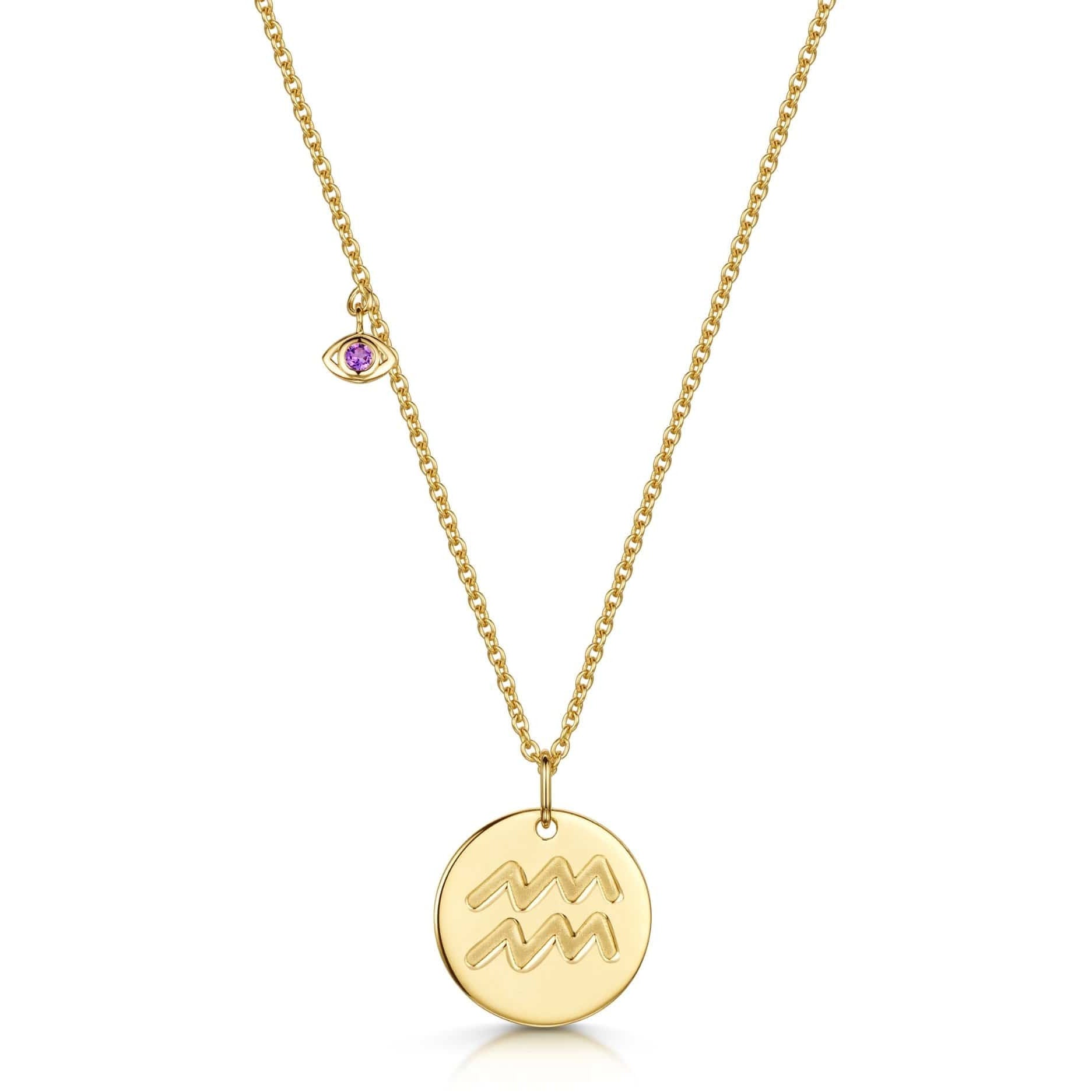 Fervor Montreal Necklace Aquarius Double-Sided Zodiac & Constellation Necklace