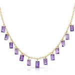 Fervor Montreal Necklace Baguette Charms Amethyst Necklace