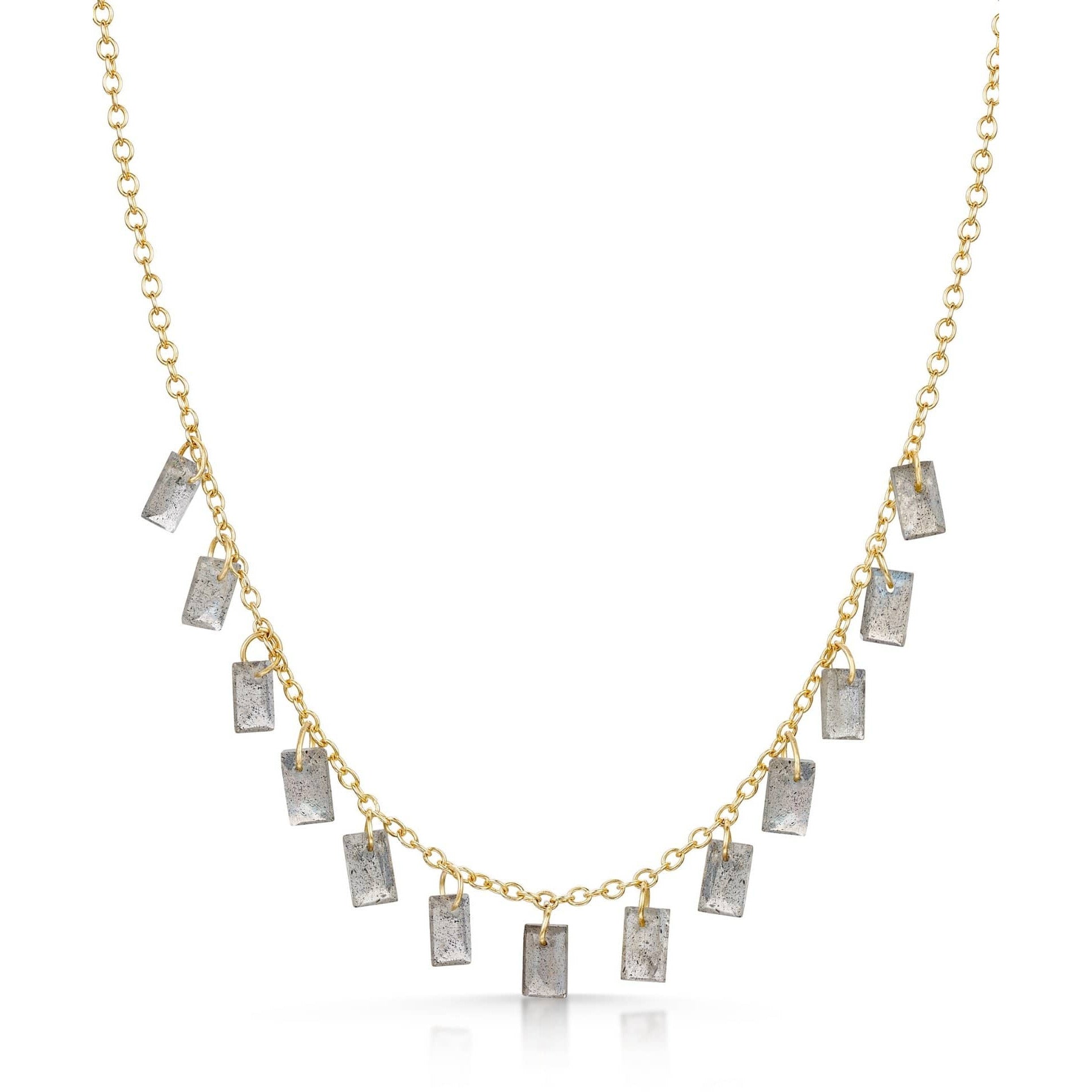 Fervor Montreal Necklace Baguette Charms Labradorite Necklace