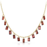 Fervor Montreal Necklace Baguette Charms Rhodolite Necklace