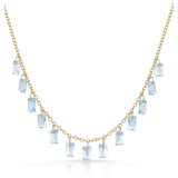 Fervor Montreal Necklace Baguette Charms Sky Blue Topaz Necklace
