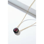 Fervor Montreal Necklace Black Enamel Rose Cut Rhodolite Necklace