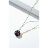 Fervor Montreal Necklace Black Enamel Rose Cut Rhodolite Necklace