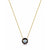 Fervor Montreal Necklace Black Enamel Rose Cut Sky Blue Topaz Necklace