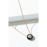 Fervor Montreal Necklace Black Enamel Rose Cut Sky Blue Topaz Necklace