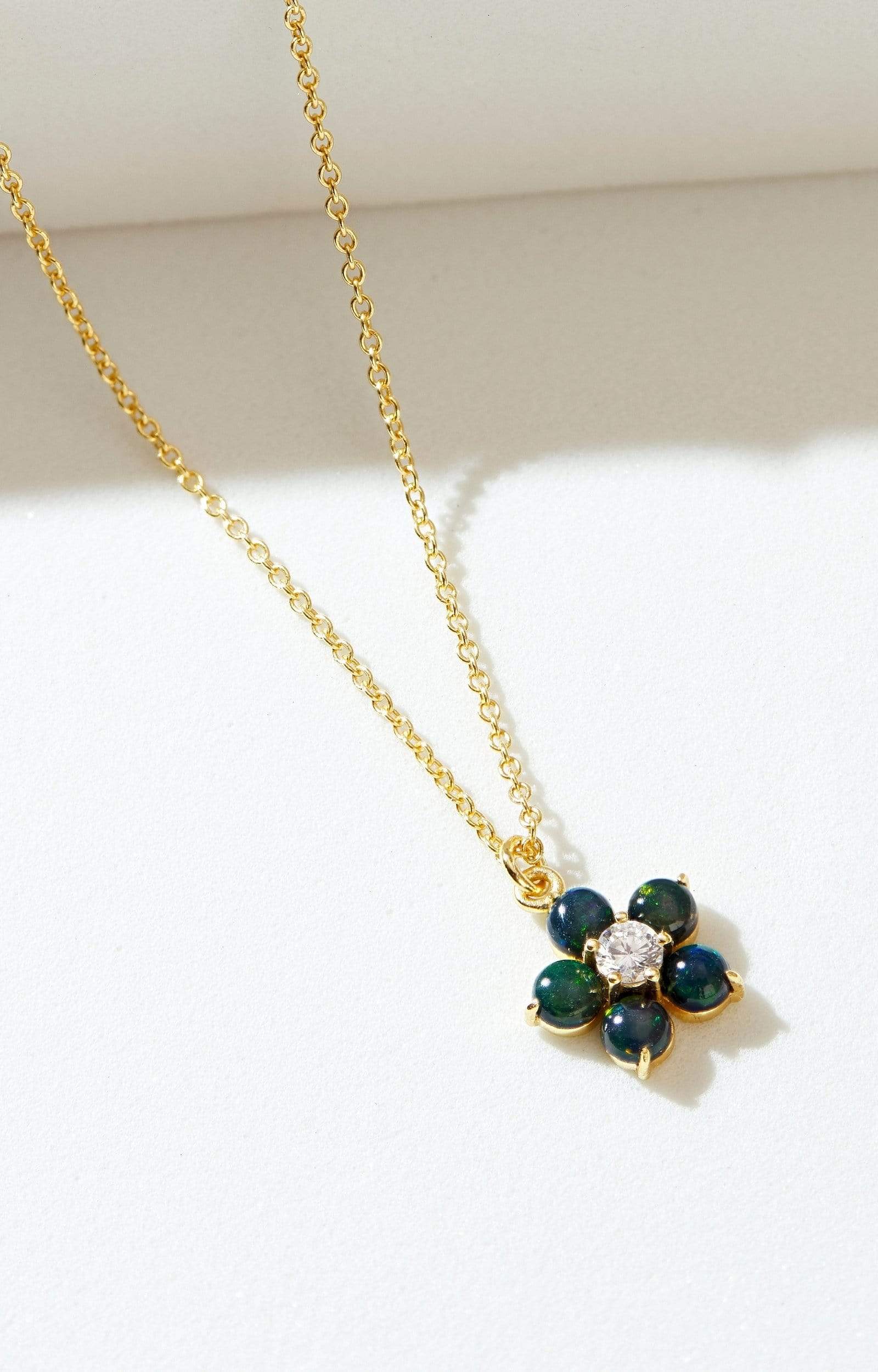 Fervor Montreal Necklace Black Opal Daisy Necklace