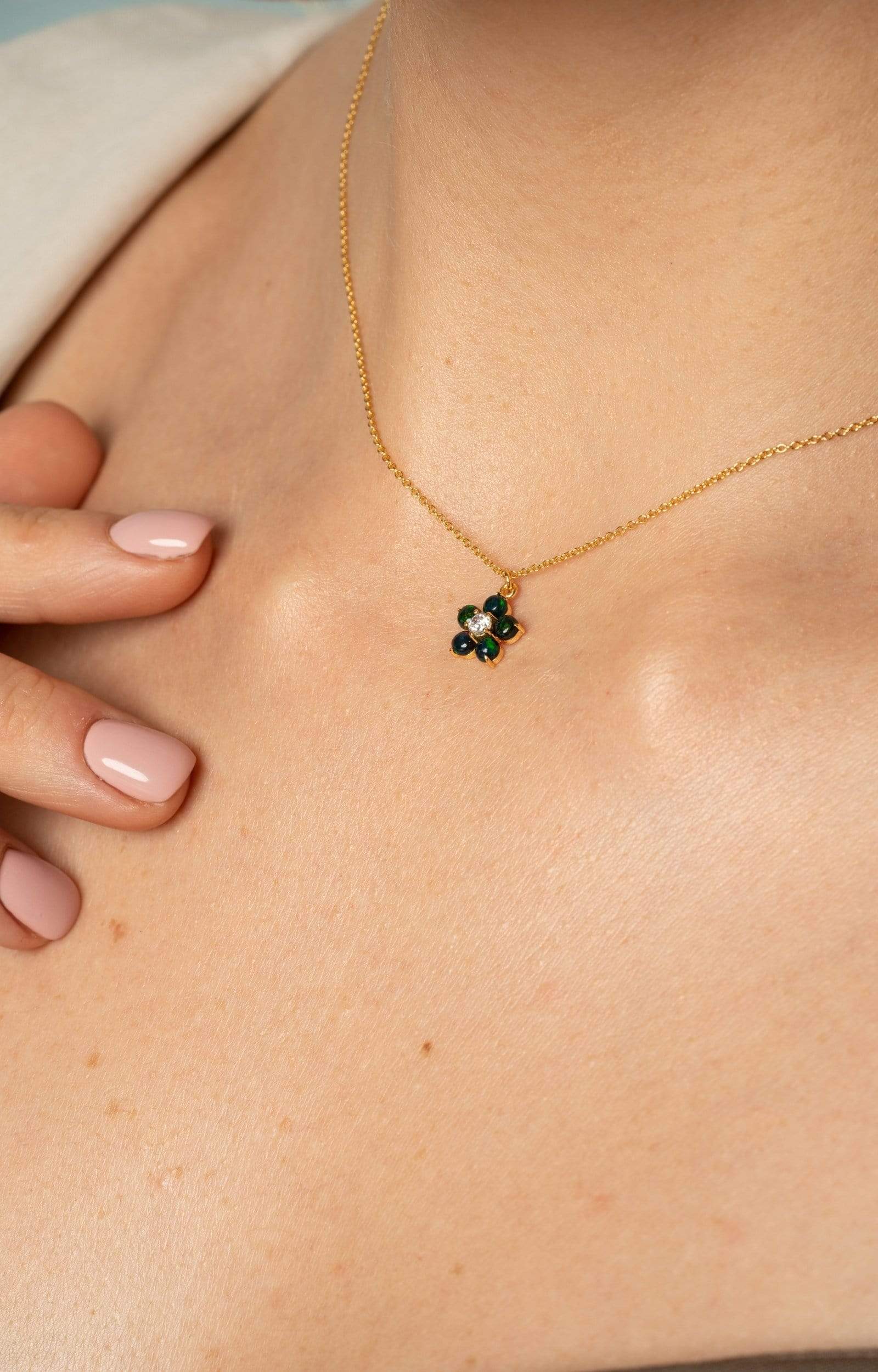 Fervor Montreal Necklace Black Opal Daisy Necklace