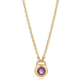 Fervor Montreal Necklace Keyhole Rose Cut African Amethyst Necklace