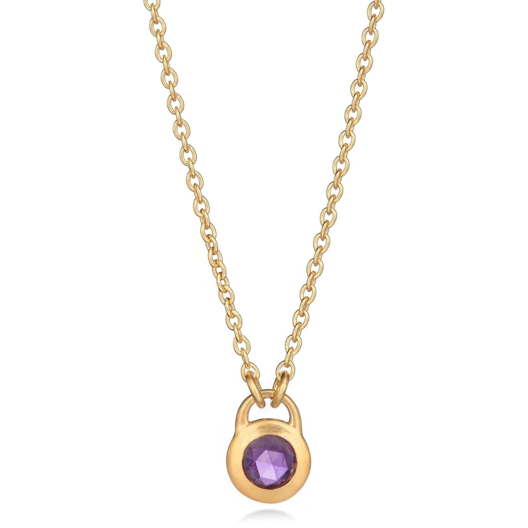 Fervor Montreal Necklace Keyhole Rose Cut African Amethyst Necklace