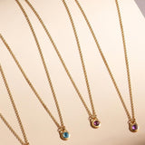 Fervor Montreal Necklace Keyhole Rose Cut African Amethyst Necklace
