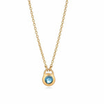 Fervor Montreal Necklace Keyhole Rose Cut London Blue Topaz Necklace