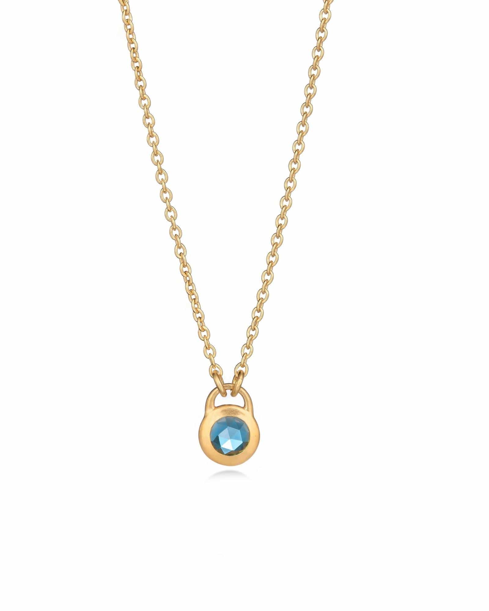 Fervor Montreal Necklace Keyhole Rose Cut London Blue Topaz Necklace