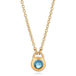 Fervor Montreal Necklace Keyhole Rose Cut London Blue Topaz Necklace