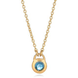 Fervor Montreal Necklace Keyhole Rose Cut London Blue Topaz Necklace