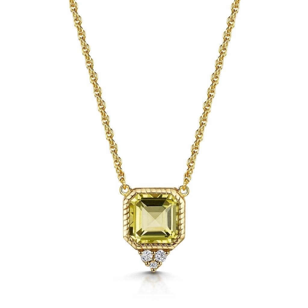 Fervor Montreal Necklace Lemon Quartz Asscher Cut Necklace