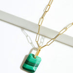Fervor Montreal Necklace Malachite Slab Necklace