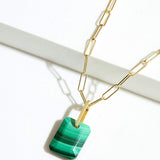 Fervor Montreal Necklace Malachite Slab Necklace