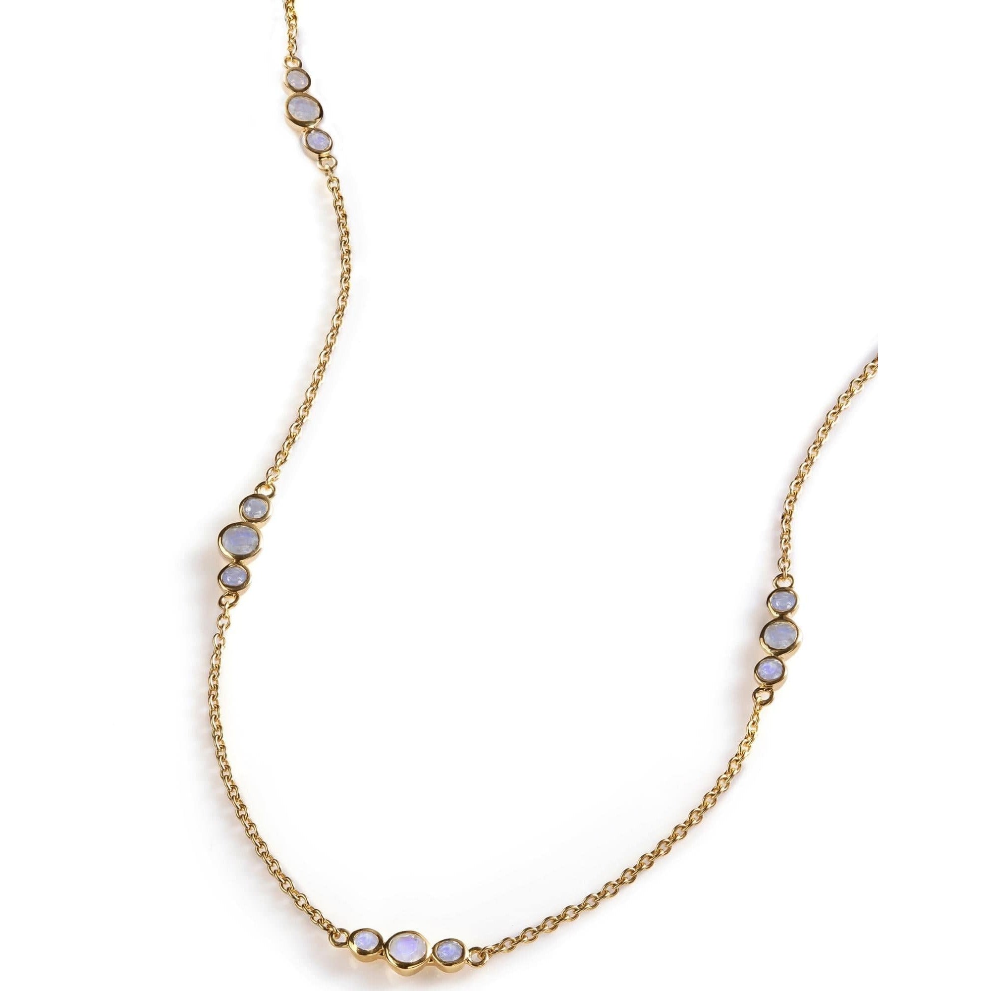 Fervor Montreal Necklace Malaika Rainbow Moonstone Bubbles Necklace