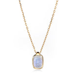 Fervor Montreal Necklace Malaika Rainbow Moonstone Elongated Cushion Cut Necklace
