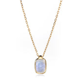 Fervor Montreal Necklace Malaika Rainbow Moonstone Elongated Cushion Cut Necklace