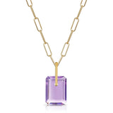 Fervor Montreal Necklace Pink Amethyst Slab Necklace
