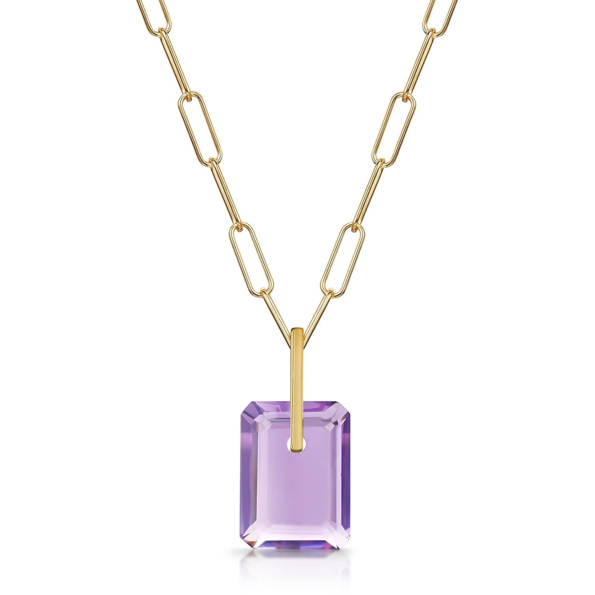 Fervor Montreal Necklace Pink Amethyst Slab Necklace