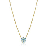 Fervor Montreal Necklace Precious Flower Rose Cut Sky Blue Topaz Necklace