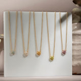 Fervor Montreal Necklace Precious Flower Rose Cut Sky Blue Topaz Necklace