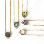 Fervor Montreal Necklace Rainbow Moonstone Asscher Cut Necklace