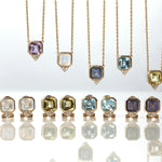 Fervor Montreal Necklace Rainbow Moonstone Asscher Cut Necklace