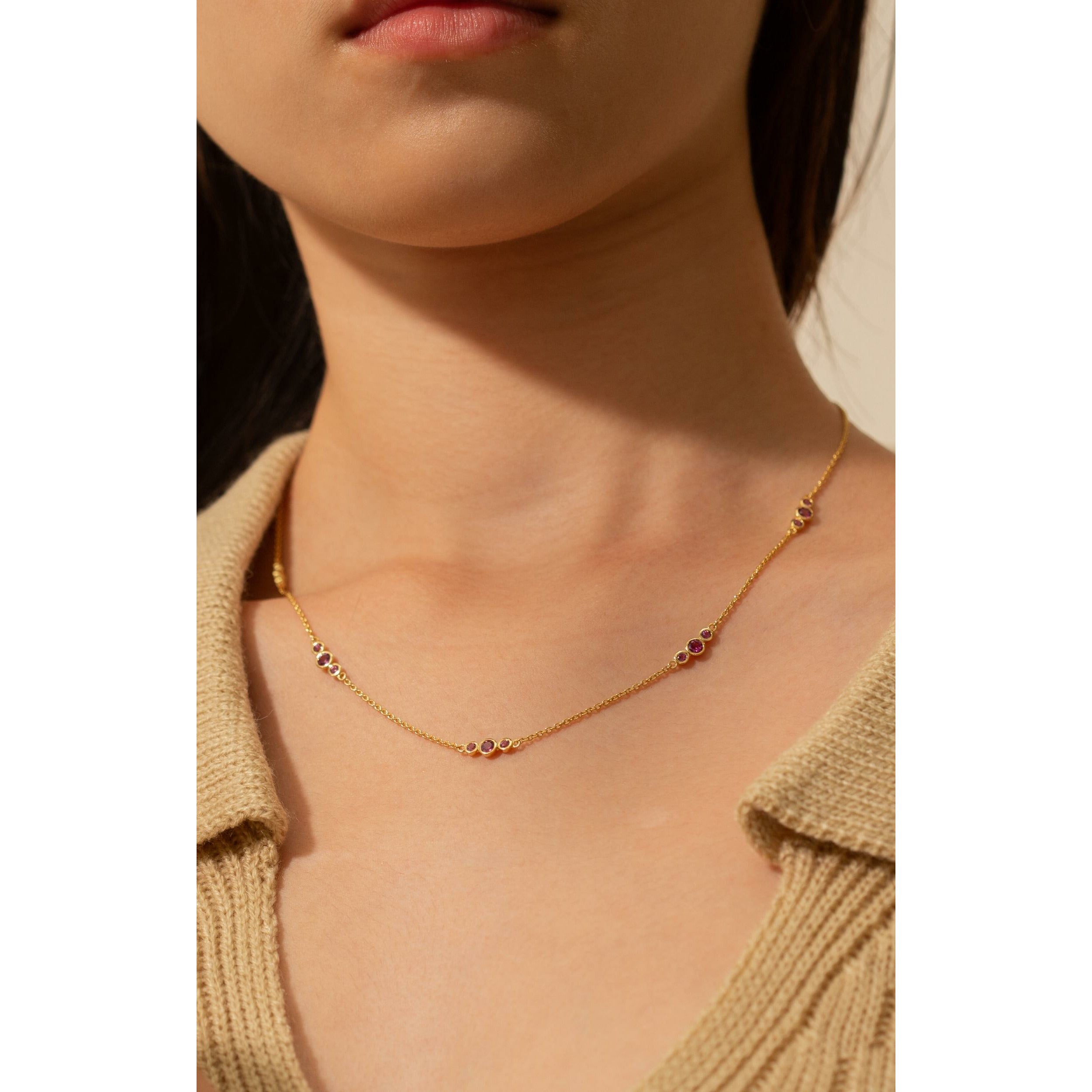 Fervor Montreal Necklace Rhodolite Bubbles Necklace