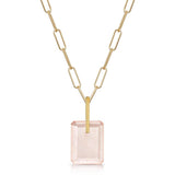 Fervor Montreal Necklace Rose Quartz Slab Necklace