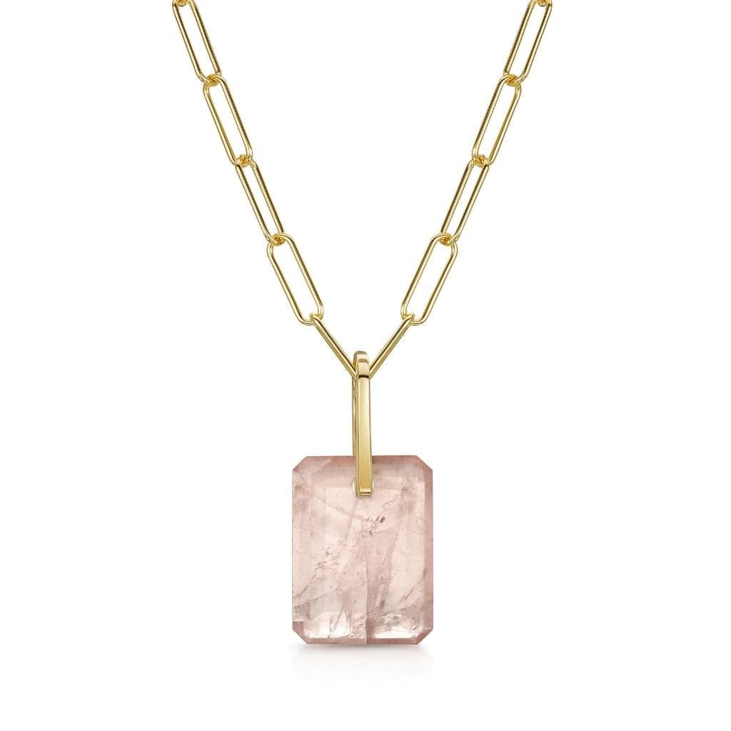 Fervor Montreal Necklace Rose Quartz Slab Necklace