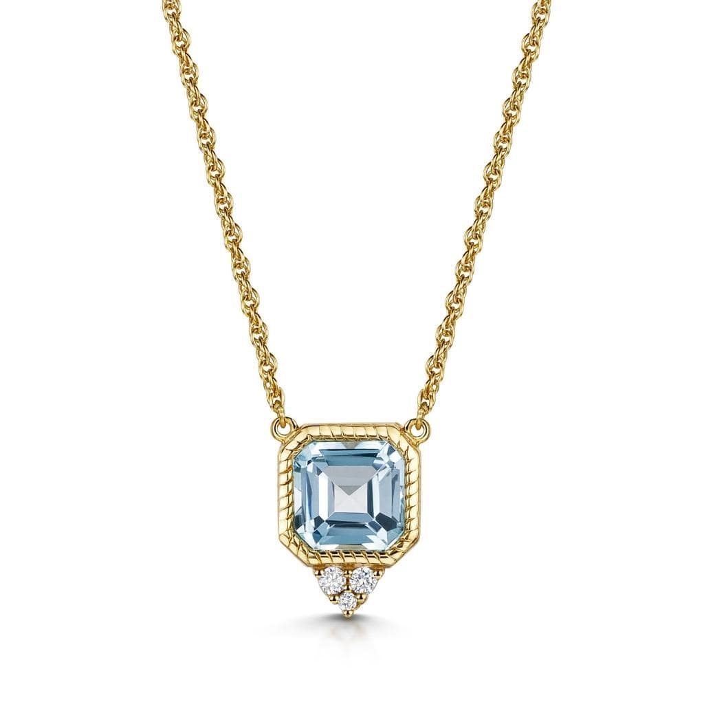 Fervor Montreal Necklace Sky Blue Topaz Asscher Cut Necklace