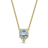Fervor Montreal Necklace Sky Blue Topaz Asscher Cut Necklace