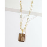 Fervor Montreal Necklace Smoky Quartz Slab Necklace