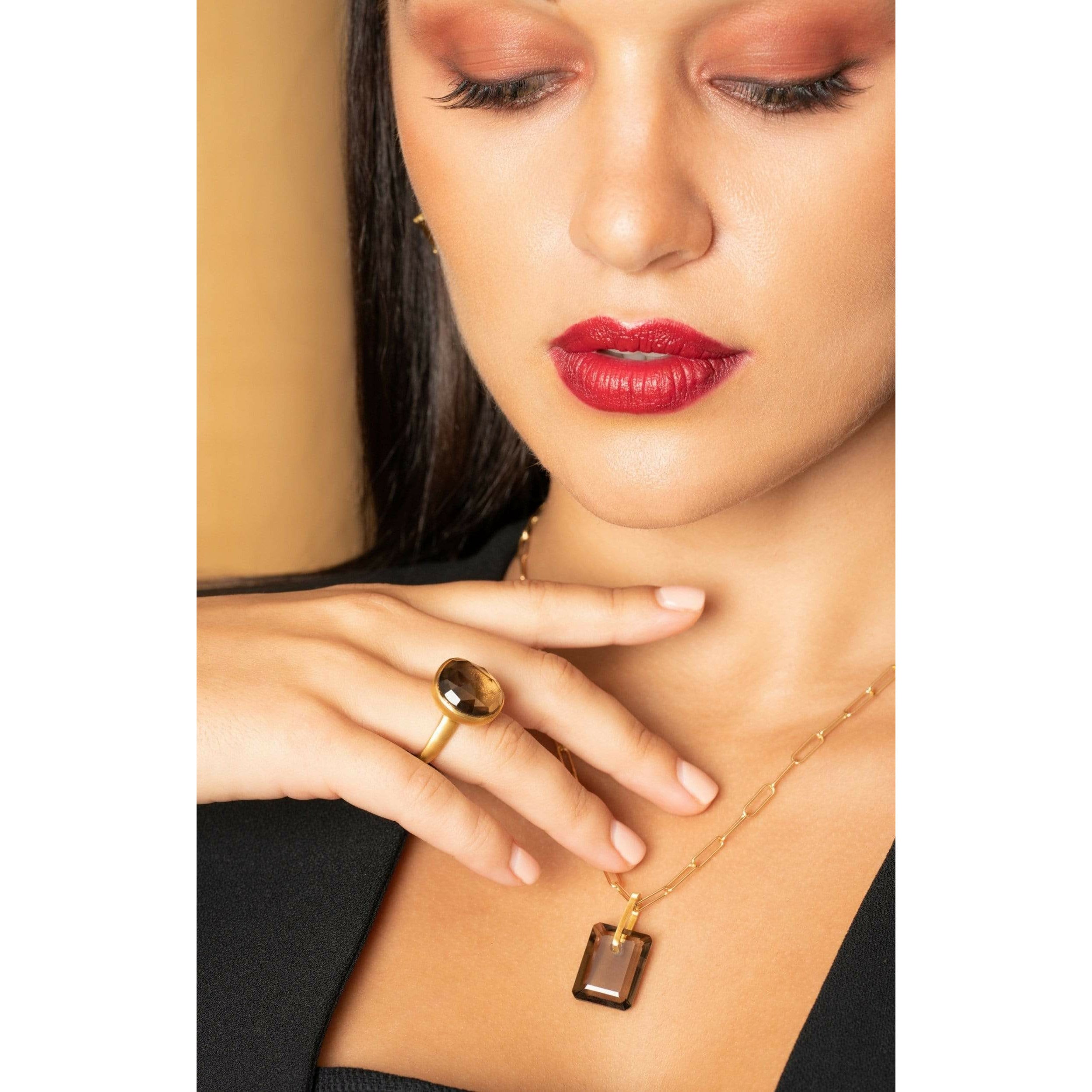 Fervor Montreal Necklace Smoky Quartz Slab Necklace