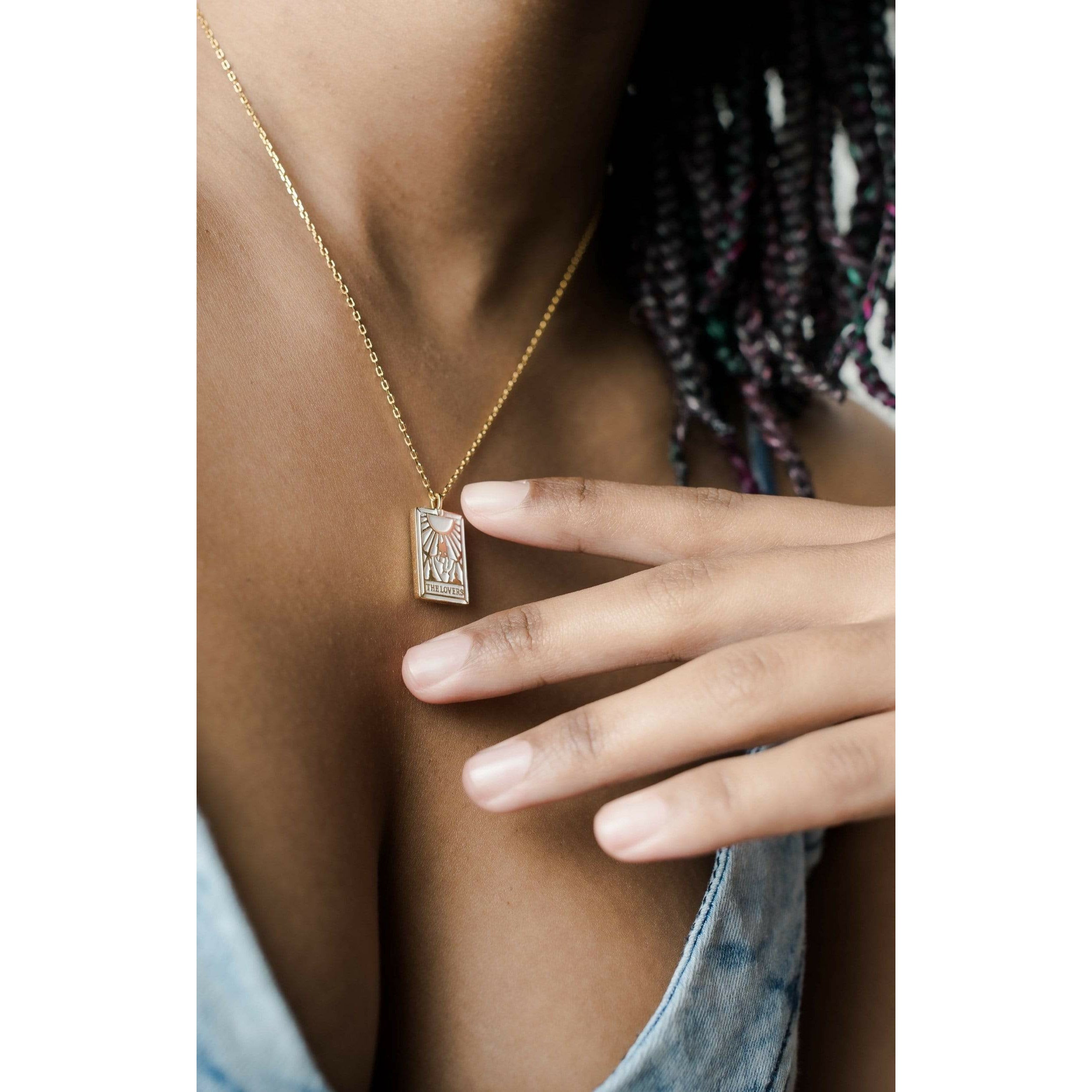 Fervor Montreal Necklace Tarot Card- The Lovers Reversible Necklace