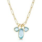 Fervor Montreal Necklace Triple Charm Organic Sky Blue Topaz Necklace