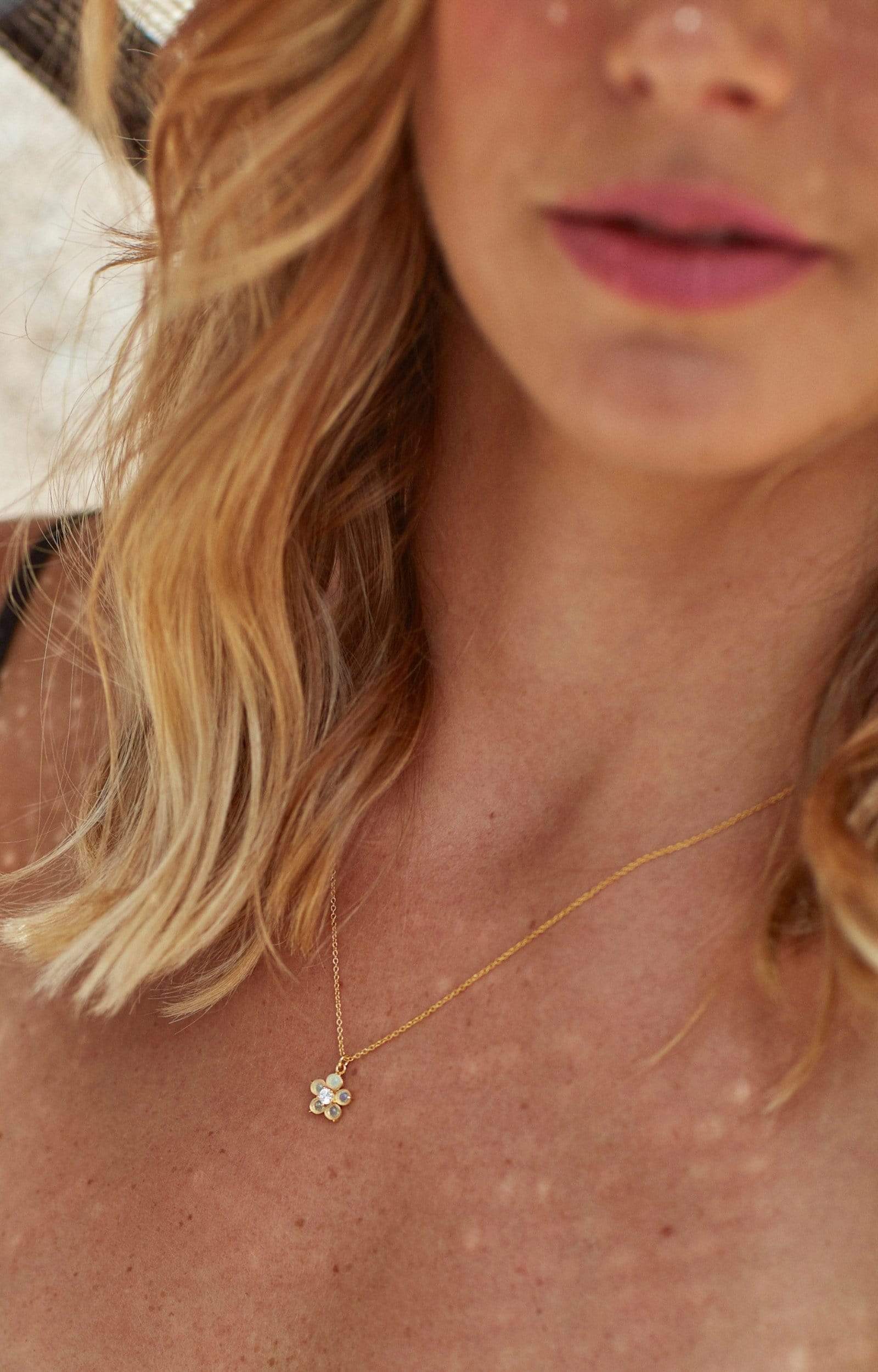 Fervor Montreal Necklace White Opal Daisy Necklace