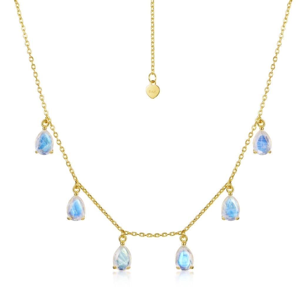 Fervor Montreal Rainbow Moonstone Raindrop Necklace