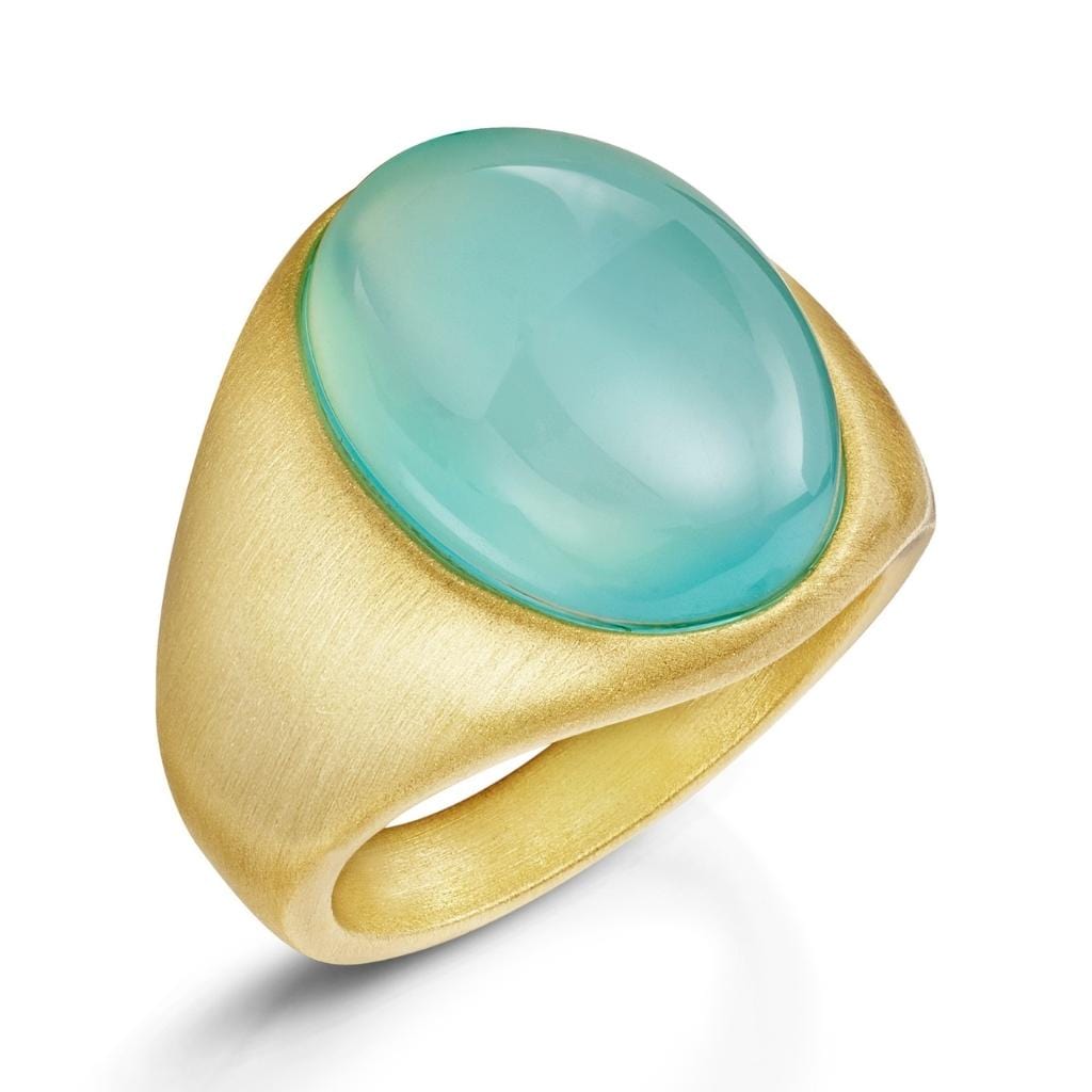 Fervor Montreal Rings Classic Oval Aqua Chalcedony Ring