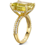 Fervor Montreal Rings Lemon Quartz Emerald Cut Cocktail Ring