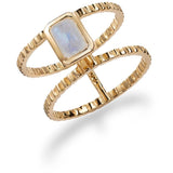 Fervor Montreal Rings Malaika Rainbow Moonstone Octagon Bridge Ring
