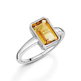 Fervor Montreal Rings Octagon Bar Citrine Ring