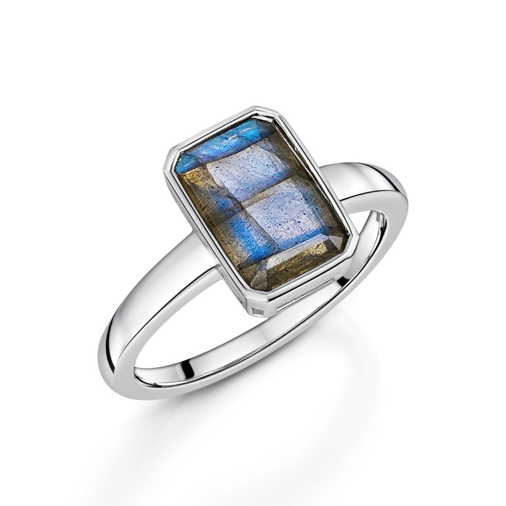 Fervor Montreal Rings Octagon Bar Labradorite Ring
