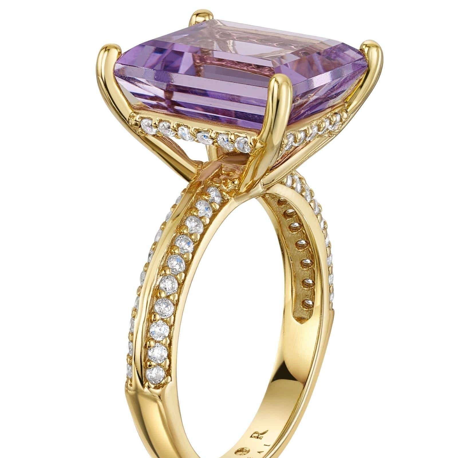 Fervor Montreal Rings Pink Amethyst Emerald Cut Cocktail Ring