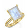 Fervor Montreal Rings Rainbow Moonstone Emerald Cut Cocktail Ring